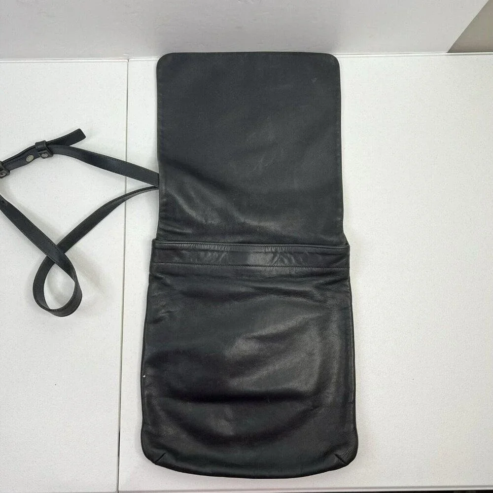 Vintage Coach‎ 9458 Crossbody Legacy Black Thick Leather Slim Messenger Heavy